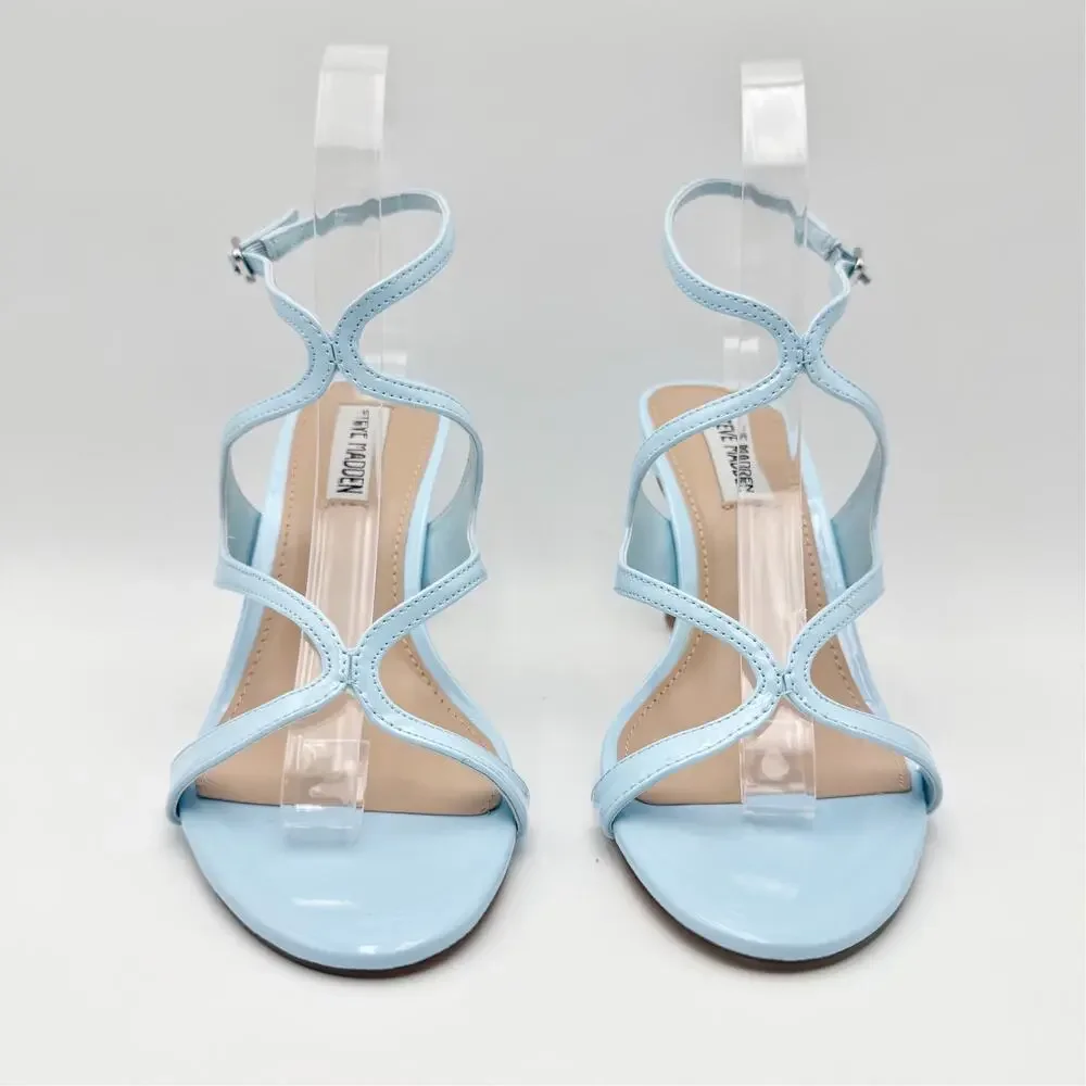 Steve Madden Womens Gracia Heel Sandals Size 7 M Blue Vegan Leather NIB